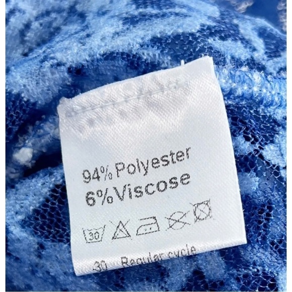 Angel Apparel Womens Sz M Blue Lace Swing Blouse & Tank Top Shell 2pc Set - Picture 12 of 13